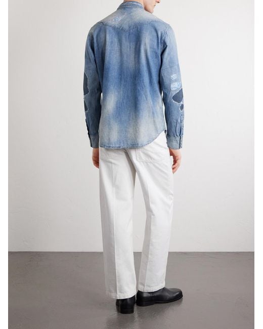 RRL Blue Addington Denim Shirt for men
