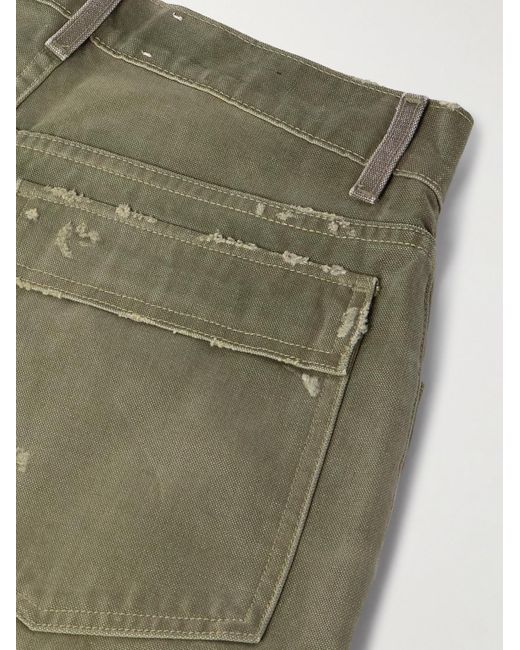 Satoshi Nakamoto Green Enduro Straight-Leg Padded Distressed Jeans for men