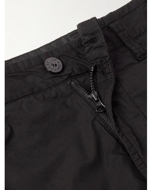 Stone Island Black Straight-leg Logo-appliquéd Stretch-cotton Bermuda Shorts for men