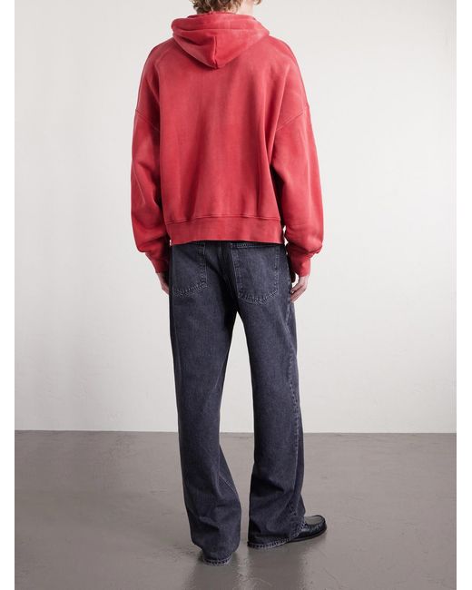 Amiri Red Studded Cotton-jersey Zip-up Hoodie for men