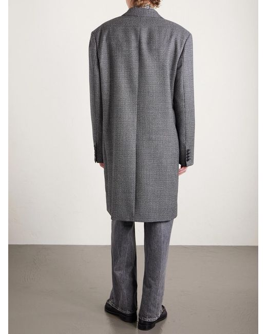 Acne Gray Otam Houndstooth Wool Coat for men