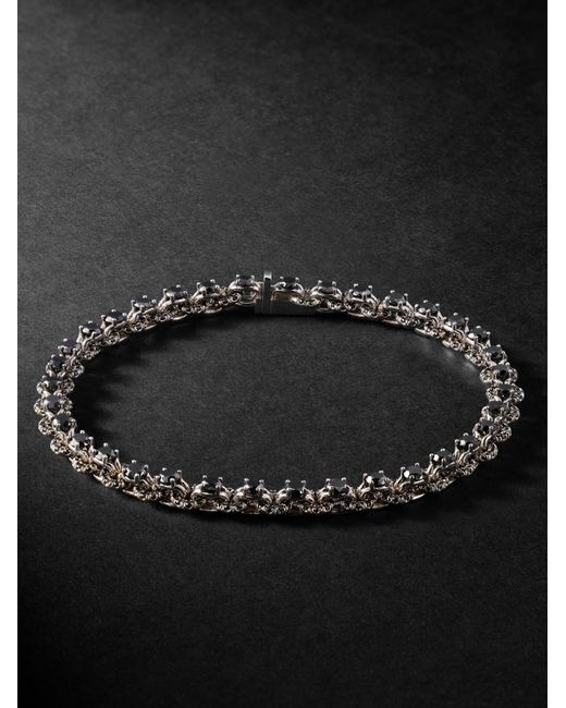 Spinelli Kilcollin Black White Gold Diamond Tennis Bracelet for men