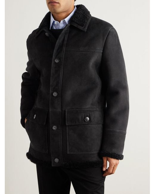 Canali Black Shearling Jacket for men