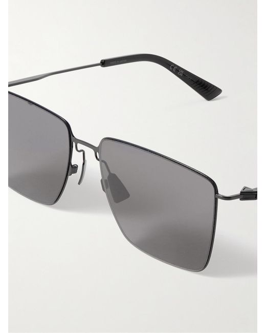 Bottega Veneta Gray D-frame Metal Sunglasses for men