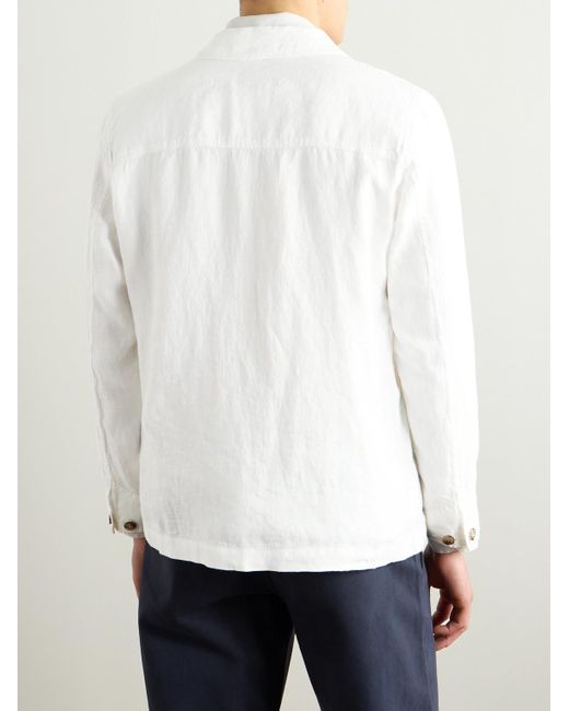 Altea Constantin Hemdjacke aus Leinen in Stückfärbung in White für Herren