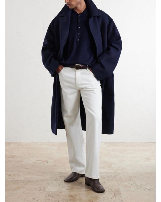 Dries Van Noten Blue Muano Merino Wool Polo Shirt for men