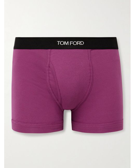 Tom Ford Purple Stretch-cotton Boxer Briefs for men