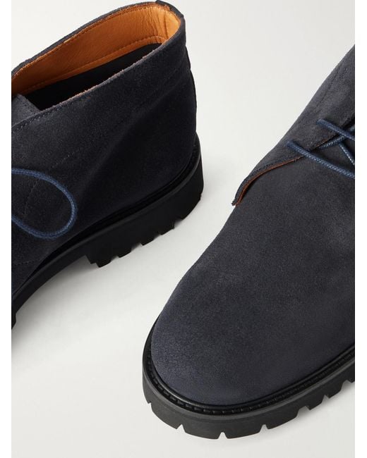 Mr P. Blue Suede Desert Boots for men
