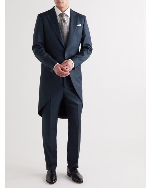 Favourbrook Blue Furlong Slim-Fit Merino Wool Suit Trousers for men