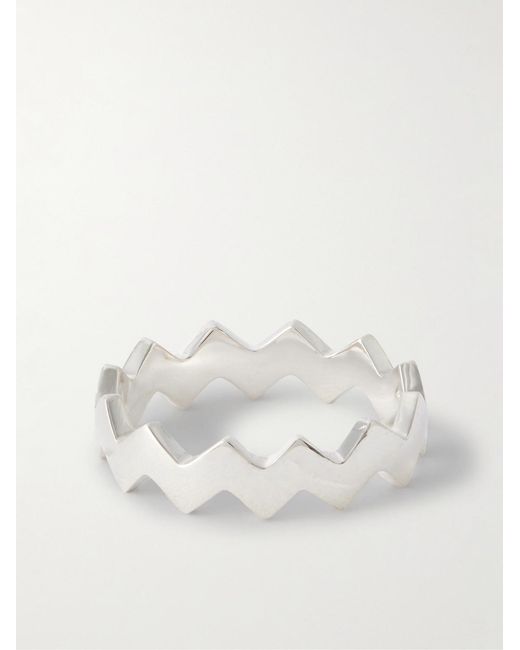 Mikia White Snake Sterling Diamond Ring for men