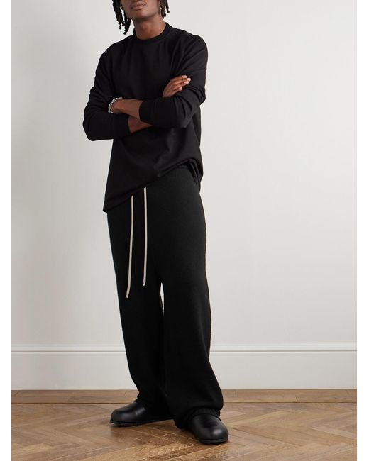 Rick Owens Black Las Palmas Straight-leg Cashmere Sweatpants for men