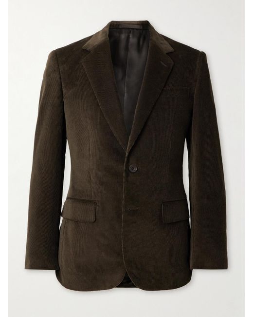Kingsman Black Slim-Fit Cotton-Blend Corduroy Blazer for men