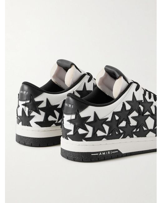 Amiri Stars Low Sneakers aus Leder mit Applikation in White für Herren