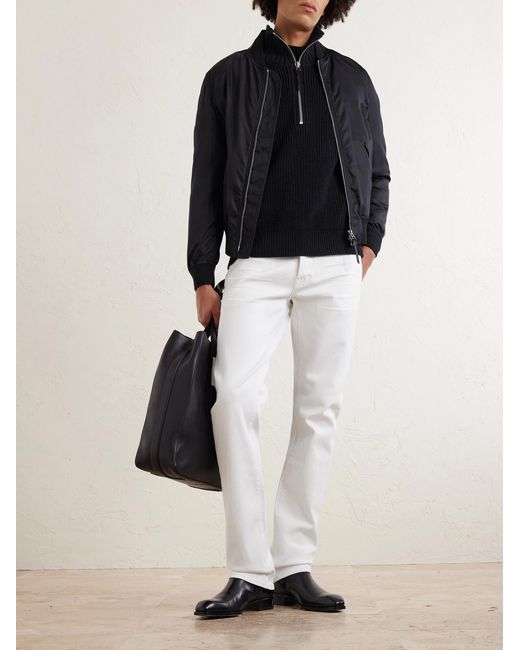 Tom Ford White Slim-fit Straight-leg Cotton-blend Corduroy Trousers for men