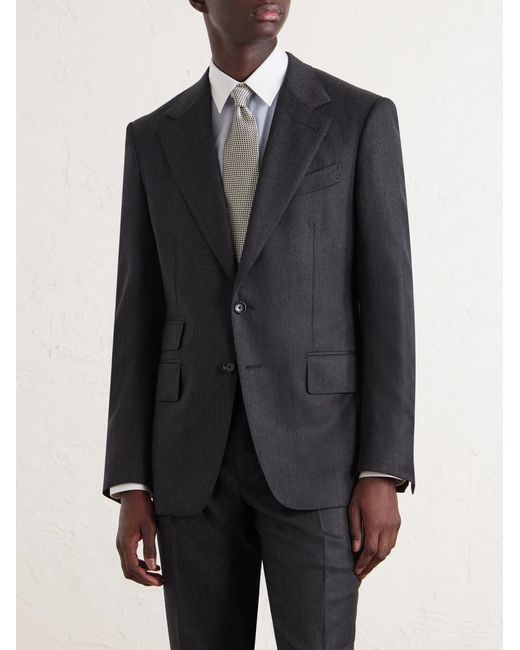 Tom Ford Black Shelton Wool-Twill Suit Jacket for men