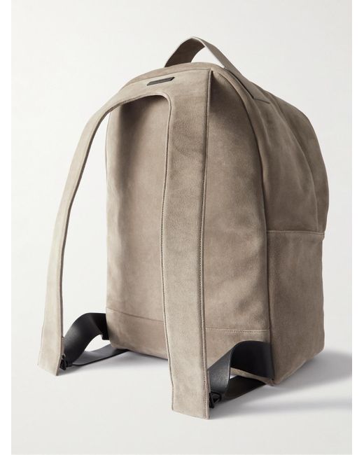 Fear Of God Brown Leather-trimmed Suede Backpack for men