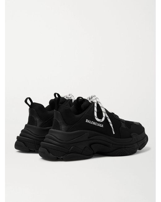 Balenciaga Black Triple S Sneakers In Mesh And Leather for men