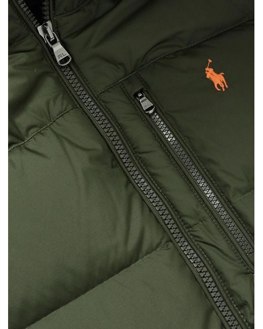 Polo Ralph Lauren Green Gorham Logo-Embroidered Quilted Recycled-Ripstop Hooded Down Jacket for men