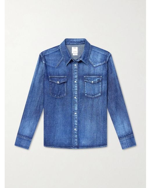 Visvim Blue Denim Western Shirt for men