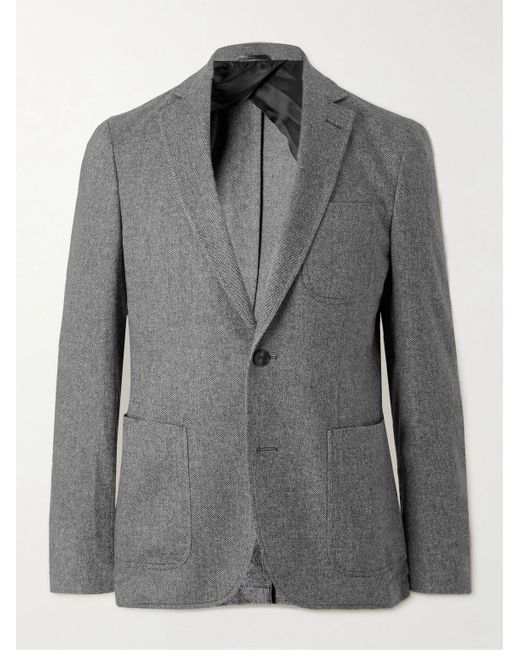 Mr P. Schmal geschnittenes Sakko aus Donegal-Tweed in Gray für Herren