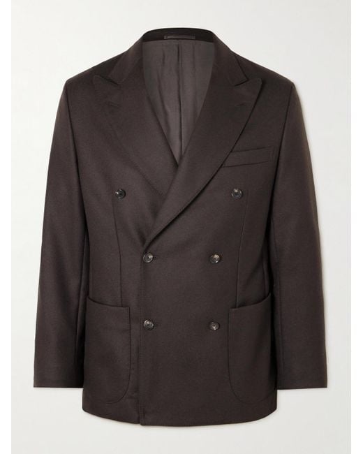 Kaptain Sunshine Black Throwing Fits Double-Breasted Wool Suit Jacket for men