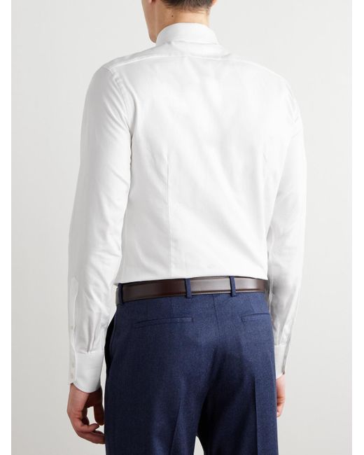 Tom Ford White Slim-Fit Cutaway-Collar Cotton Oxford Shirt for men