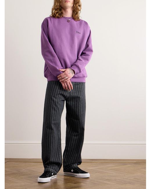 Felpa in jersey di cotone con logo ricamato di Dime in Purple da Uomo