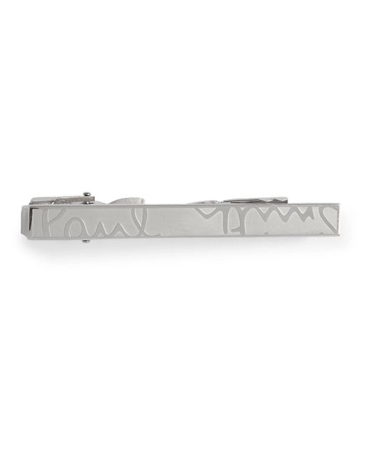 Paul Smith White Brushed Silver-tone Tie Bar for men