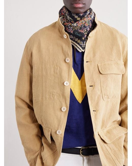 Drake's Natural Linen-Canvas Jacket for men