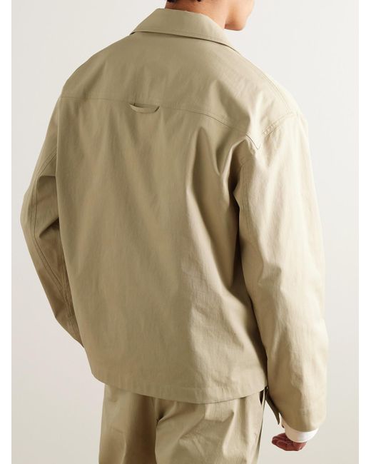 LE17SEPTEMBRE Natural Camp-collar Cotton-blend Twill Overshirt for men