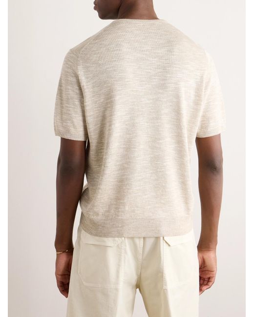 Loro Piana T-Shirt aus einer Leinen-Seidenmischung in Natural für Herren