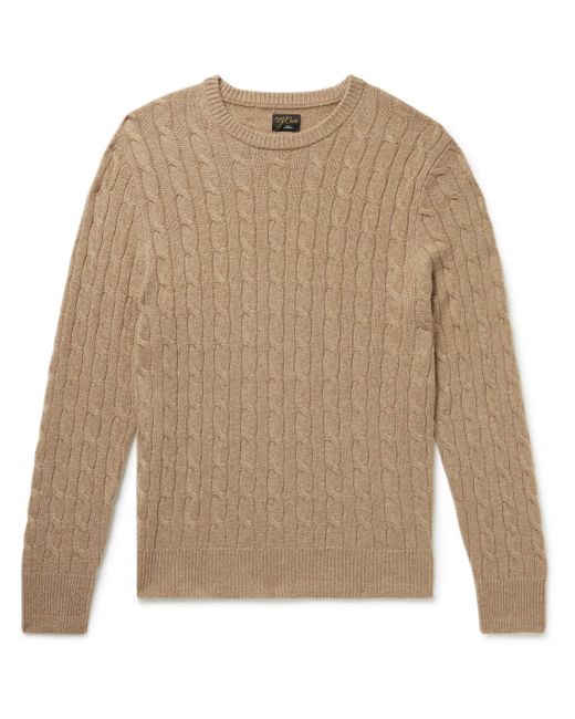 J.Crew Natural Slim-fit Cable-knit Cashmere Sweater for men