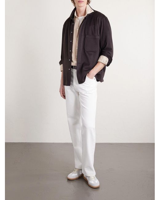 Massimo Alba Natural Genova Striped Cotton-Seersucker Shirt for men