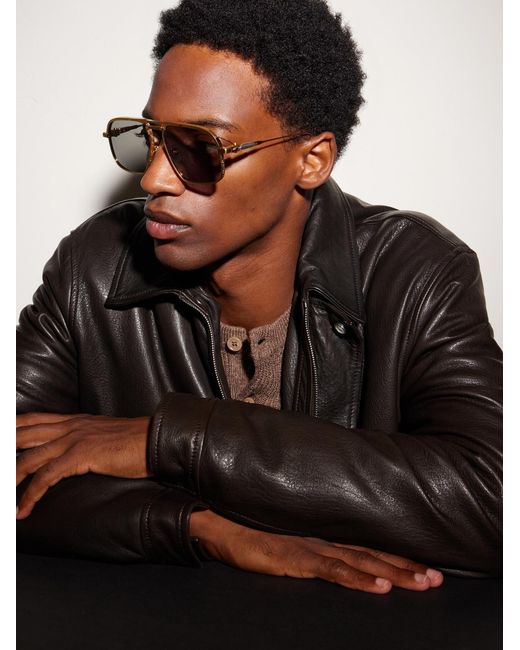 Jacques Marie Mage Metallic Labarge Aviator-Style Titanium Sunglasses for men