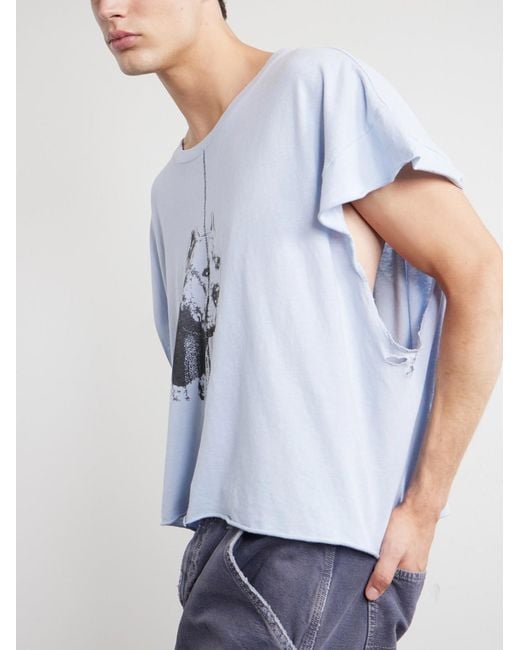 Enfants Riches Deprimes Blue Na Pitbull Distressed Printed Cotton-Jersey T-Shirt for men