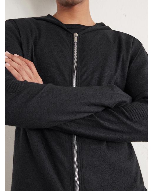 Rick Owens Blue Boiled-cashmere Zip-up Hoodie for men