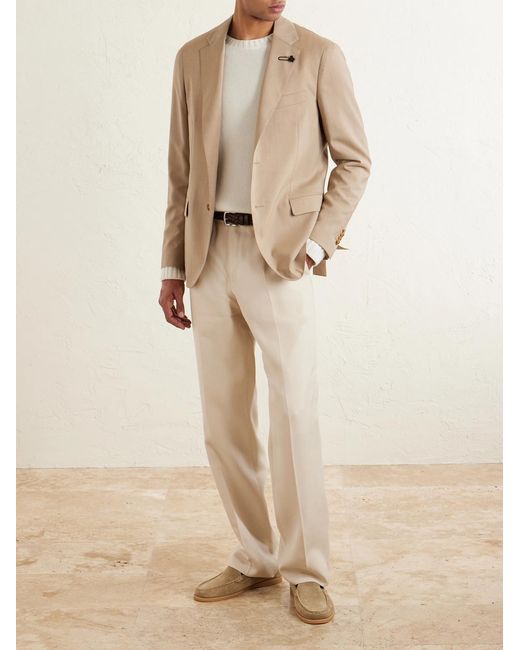 Lardini Natural Embellished Virgin Wool Suit Jacket for men