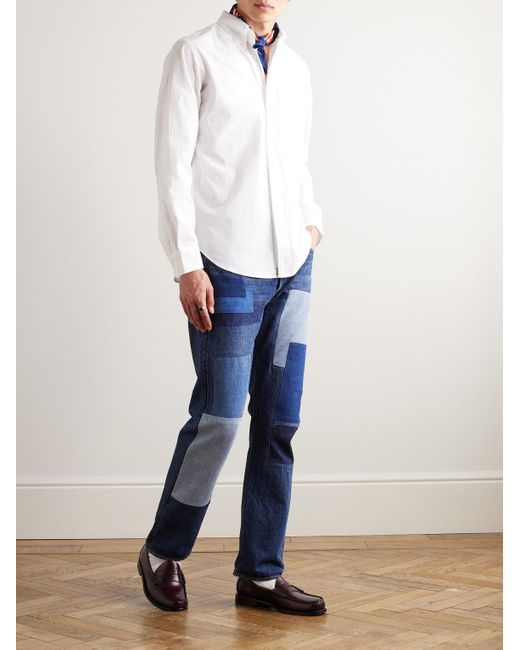 Orslow White Button-down Collar Cotton-chambray Shirt for men