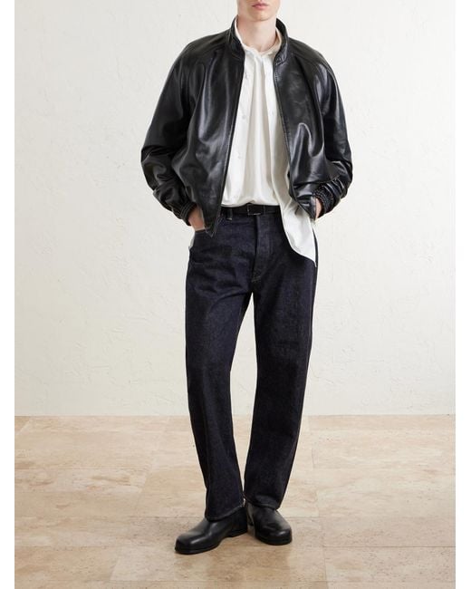 A.PRESSE Blue Tapered Jeans for men