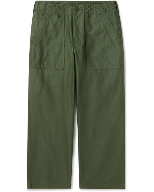 Beams Plus Green Wide-leg Cotton Trousers for men