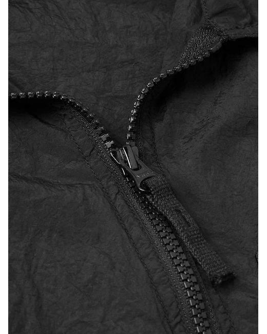 Stone Island Black Logo-appliquéd Garment-dyed Crinkle Reps Econyl® Nylon Overshirt for men