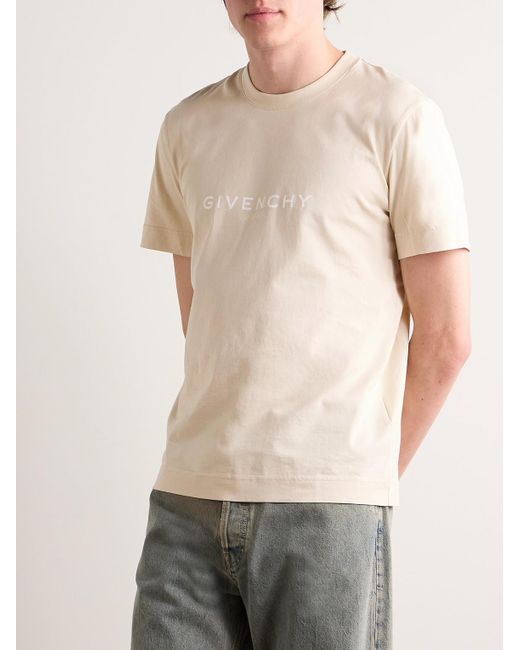 T-shirt in jersey di cotone con logo Archetype di Givenchy in Natural da Uomo