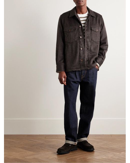 Corridor NYC Black Brushed Wool-blend Overshirt for men