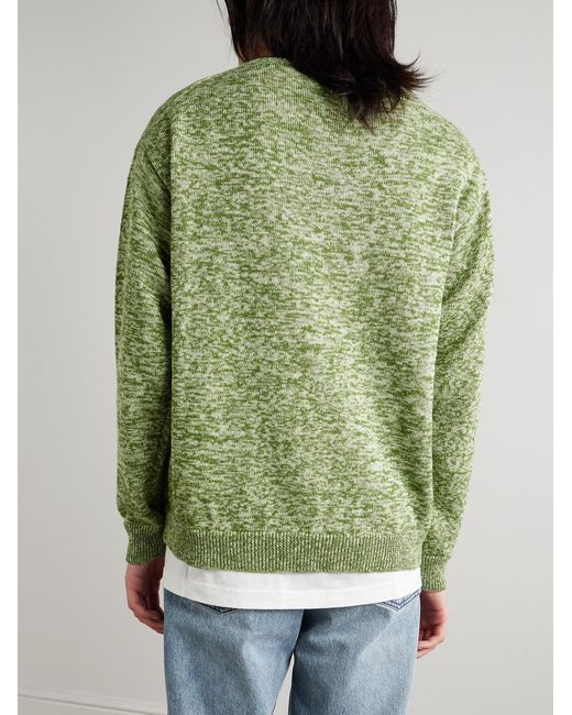 Federico Curradi Green Linen And Cotton-Blend Sweater for men