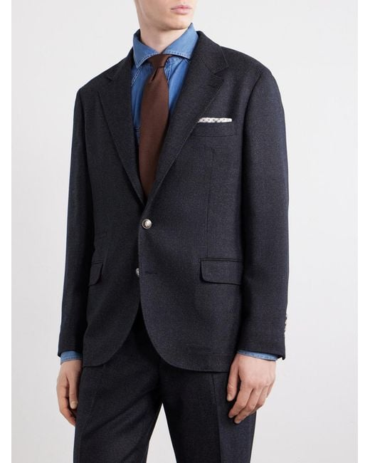 Brunello Cucinelli Blue Virgin Wool Suit Jacket for men