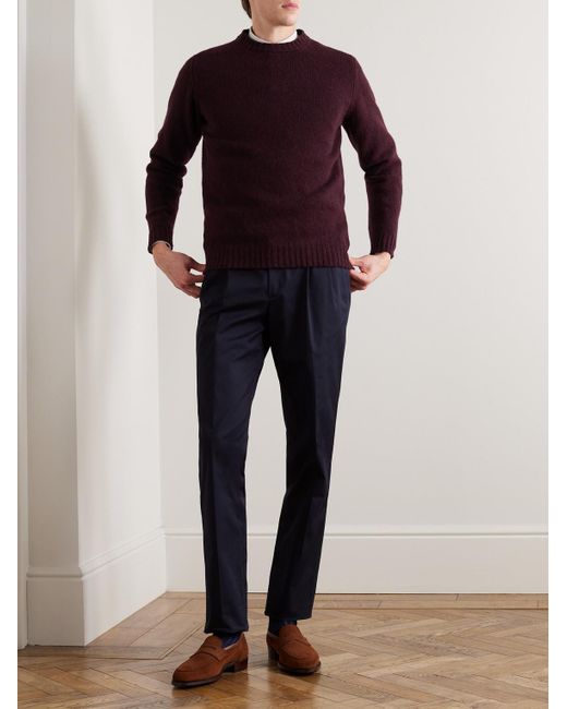 Kingsman Purple Shetland Wool Sweater for men