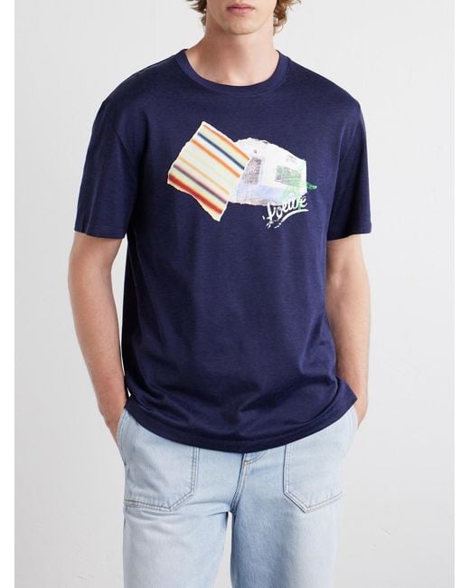 Loewe Blue Paula's Ibiza Patch-Appliqué Cotton-Blend Jersey T-Shirt for men