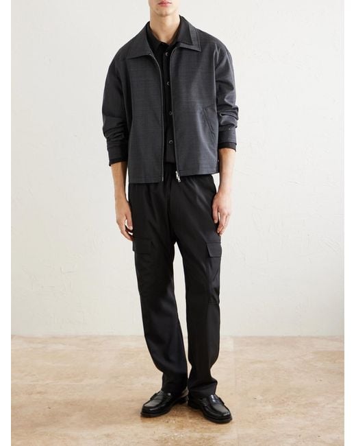 Barena Black Straight-leg Virgin Wool-gabardine Cargo Trousers for men