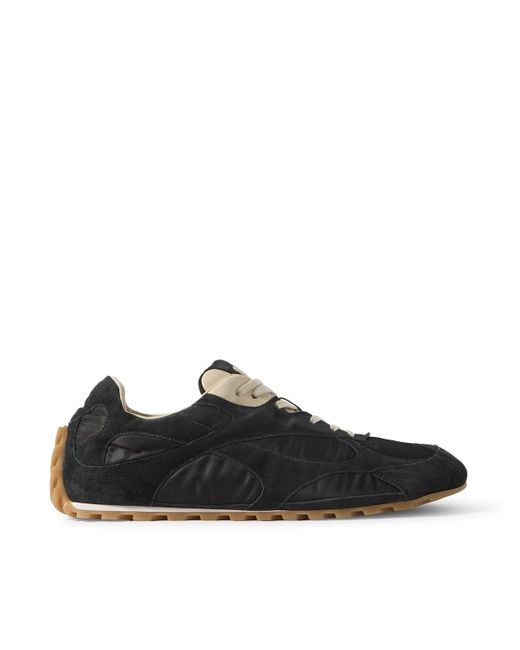 Bottega Veneta Black Orbit Leather And Suede-Trimmed Shell Sneakers for men