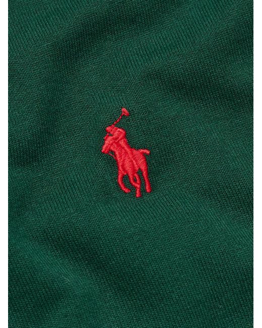 T-shirt in jersey di cotone con logo ricamato di Polo Ralph Lauren in Green da Uomo